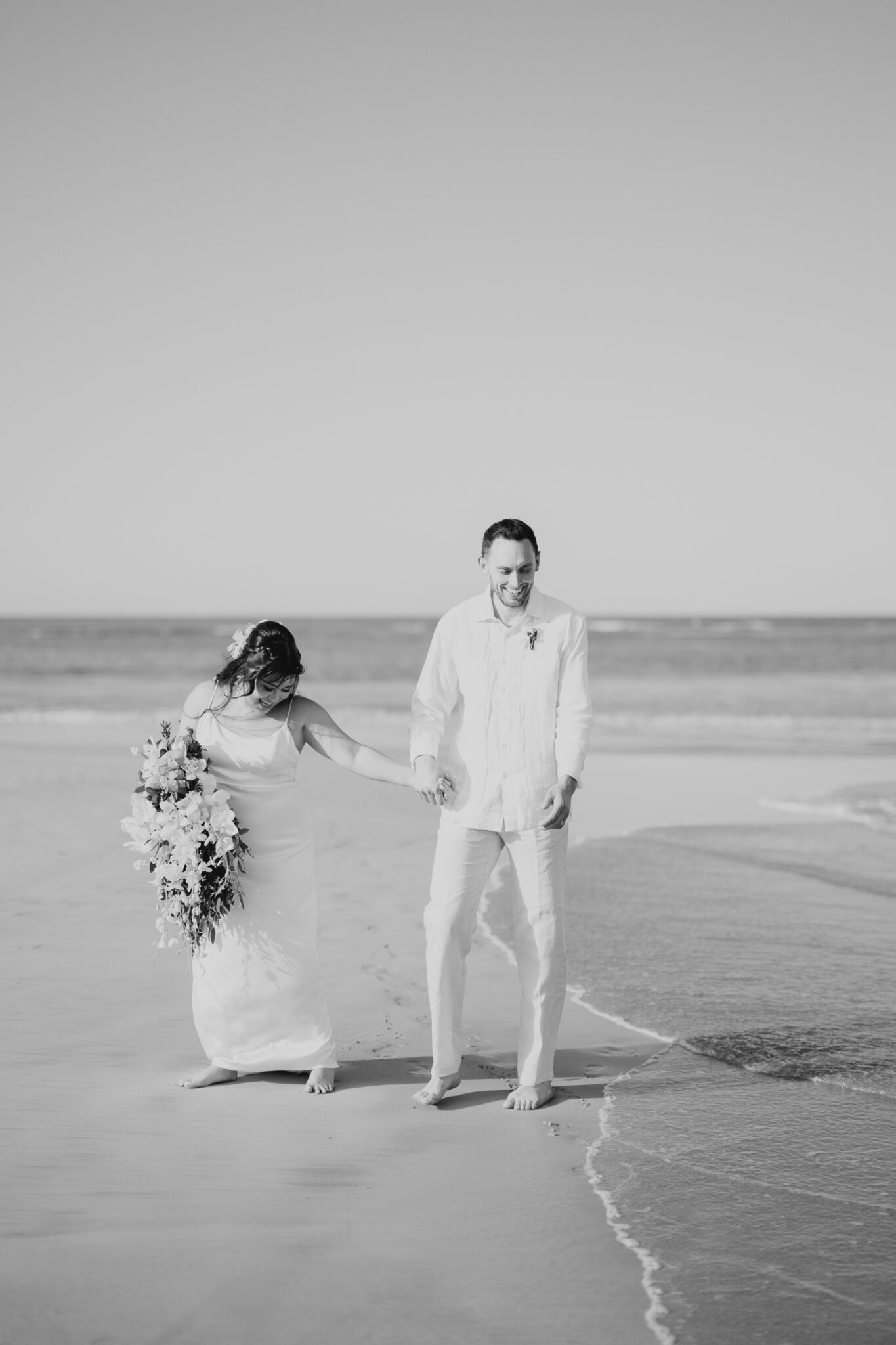 Small intimate beach wedding photography at La Pared Beach, in Luquillo Puerto Rico