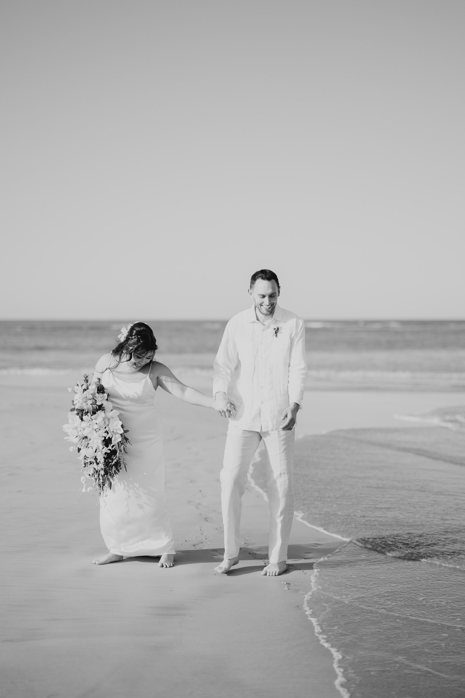 Small intimate beach wedding photography at La Pared Beach, in Luquillo Puerto Rico