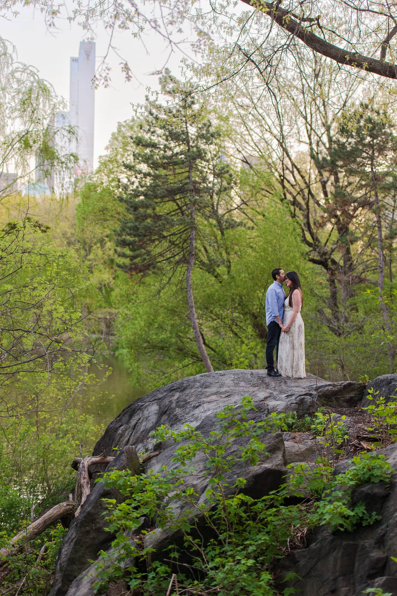 Cherry Blossom Springtime Central Park Engagement Photos wedding photographer camille fontz captures cherry blossom engagement photos in central park, new york city