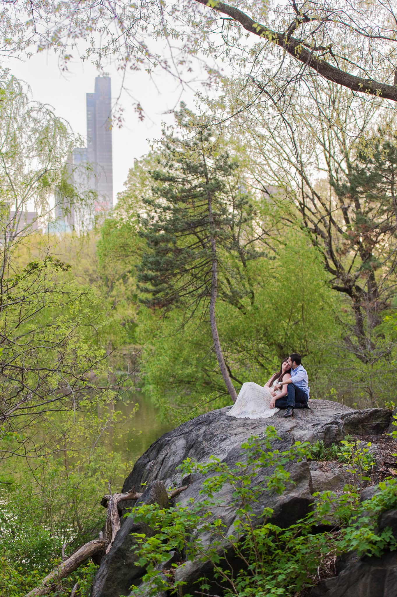 Cherry Blossom Springtime Central Park Engagement Photos wedding photographer camille fontz captures cherry blossom engagement photos in central park, new york city