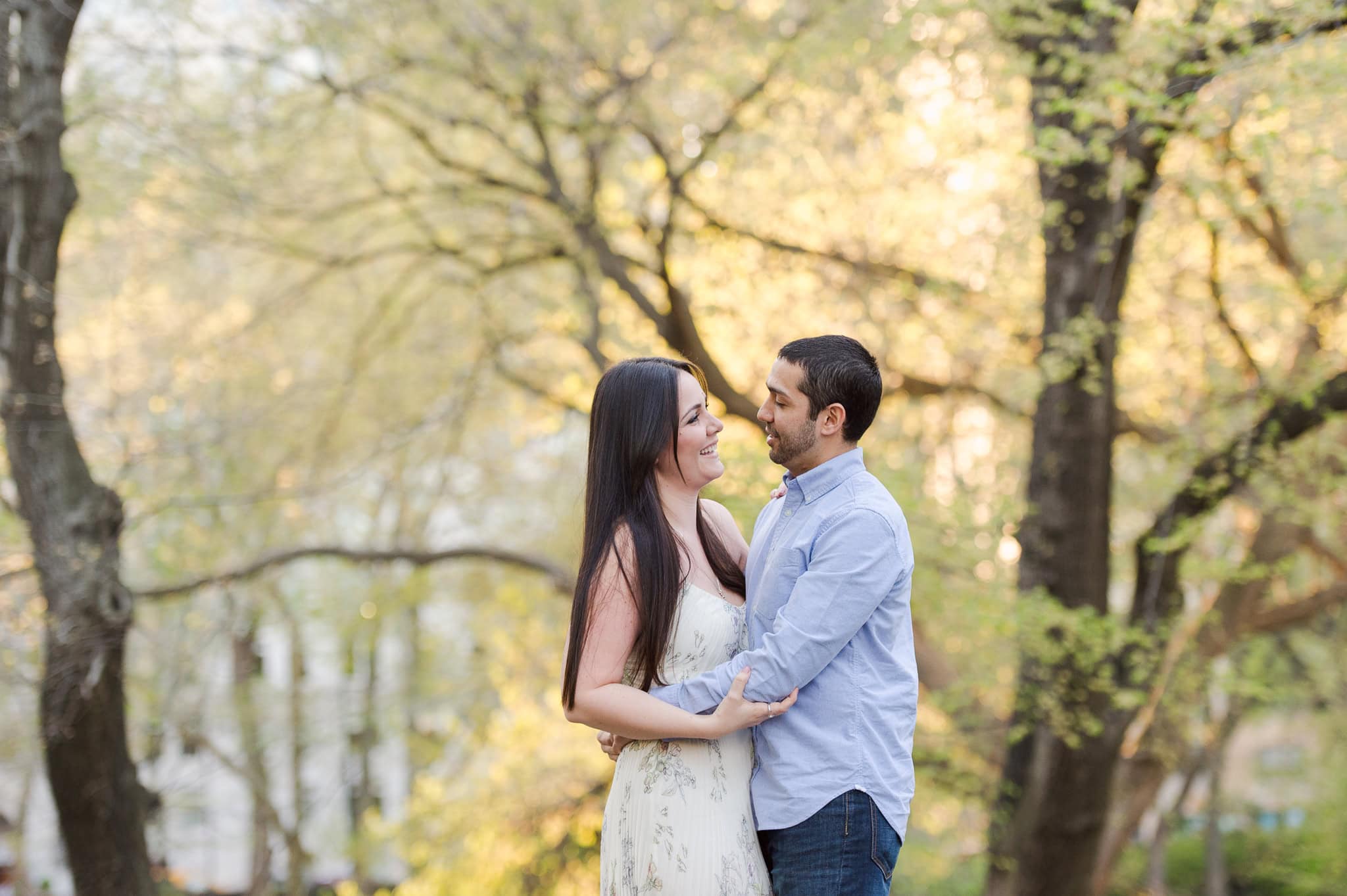Cherry Blossom Springtime Central Park Engagement Photos wedding photographer camille fontz captures cherry blossom engagement photos in central park, new york city