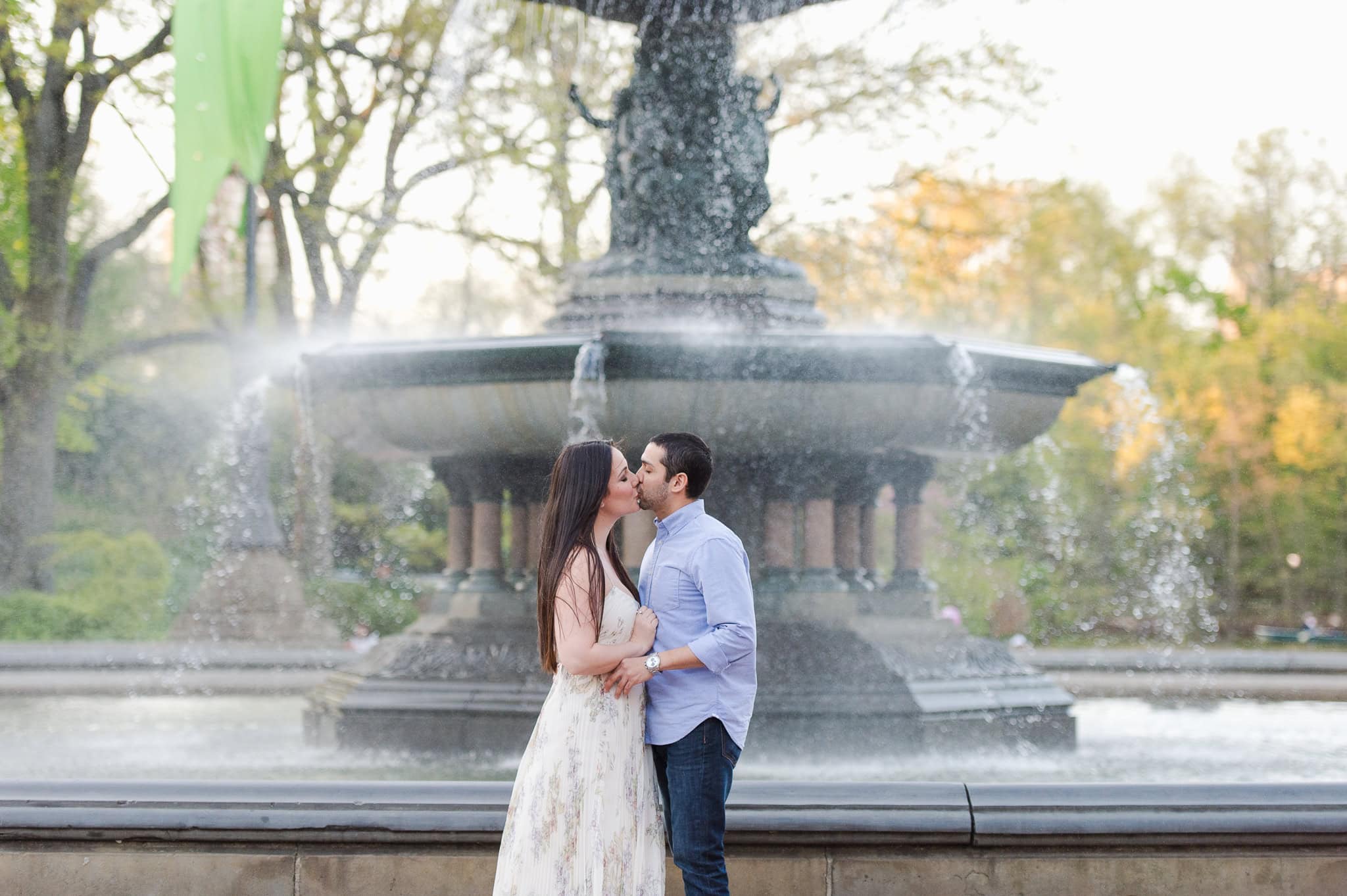 Cherry Blossom Springtime Central Park Engagement Photos wedding photographer camille fontz captures cherry blossom engagement photos in central park, new york city