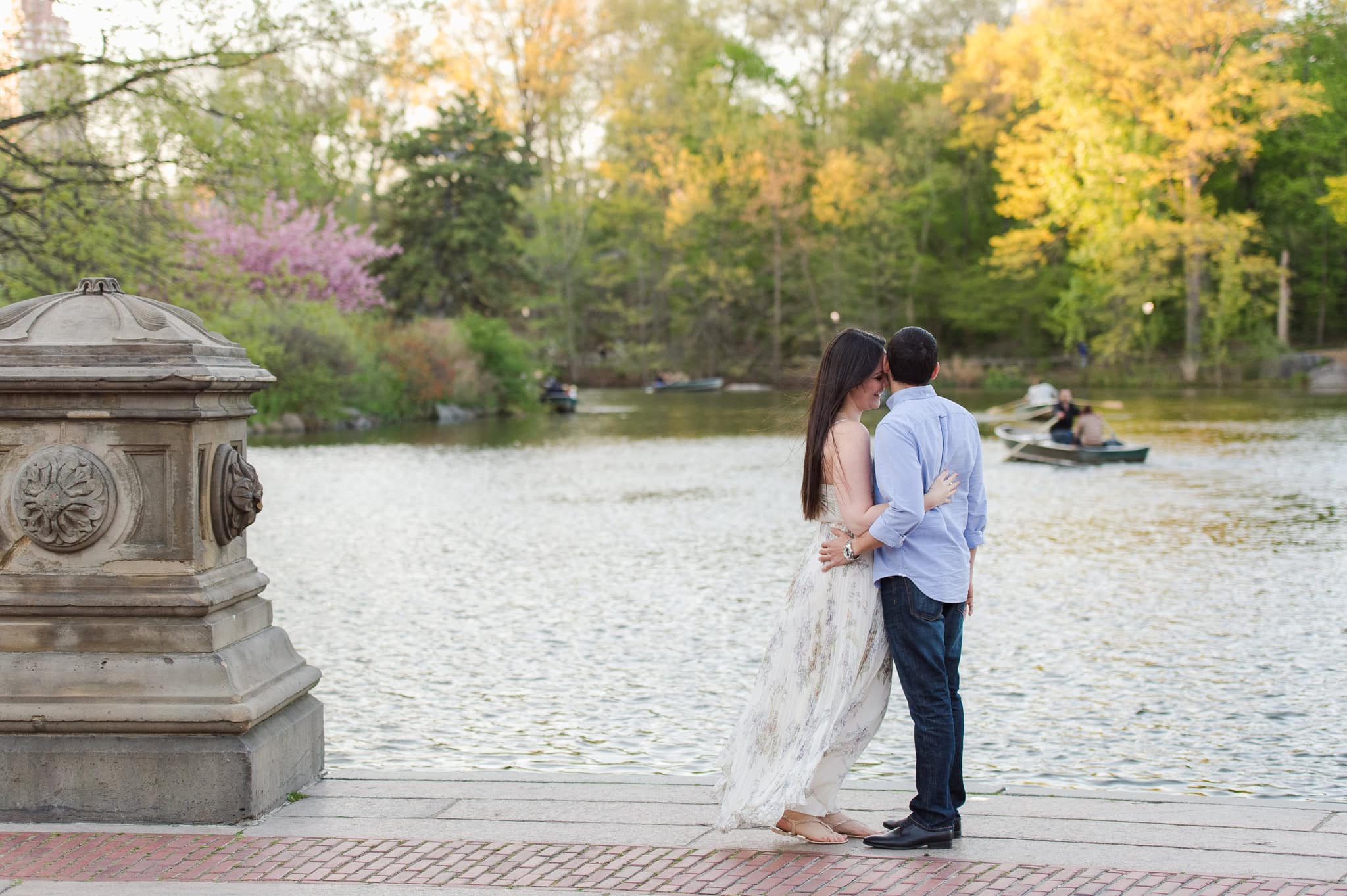 Cherry Blossom Springtime Central Park Engagement Photos wedding photographer camille fontz captures cherry blossom engagement photos in central park, new york city