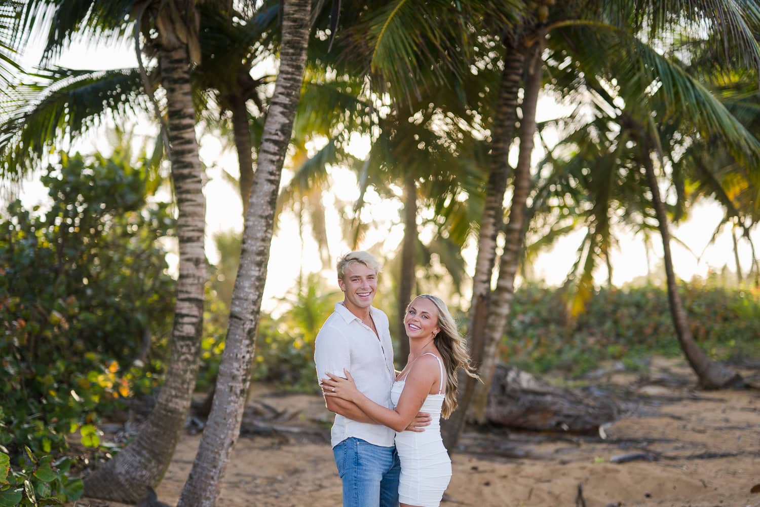 Vacation Beach Photos at Loiza, Puerto Rico sunset vacation beach engagement photos in Aviones Beach, Loiza Puerto Rico during their