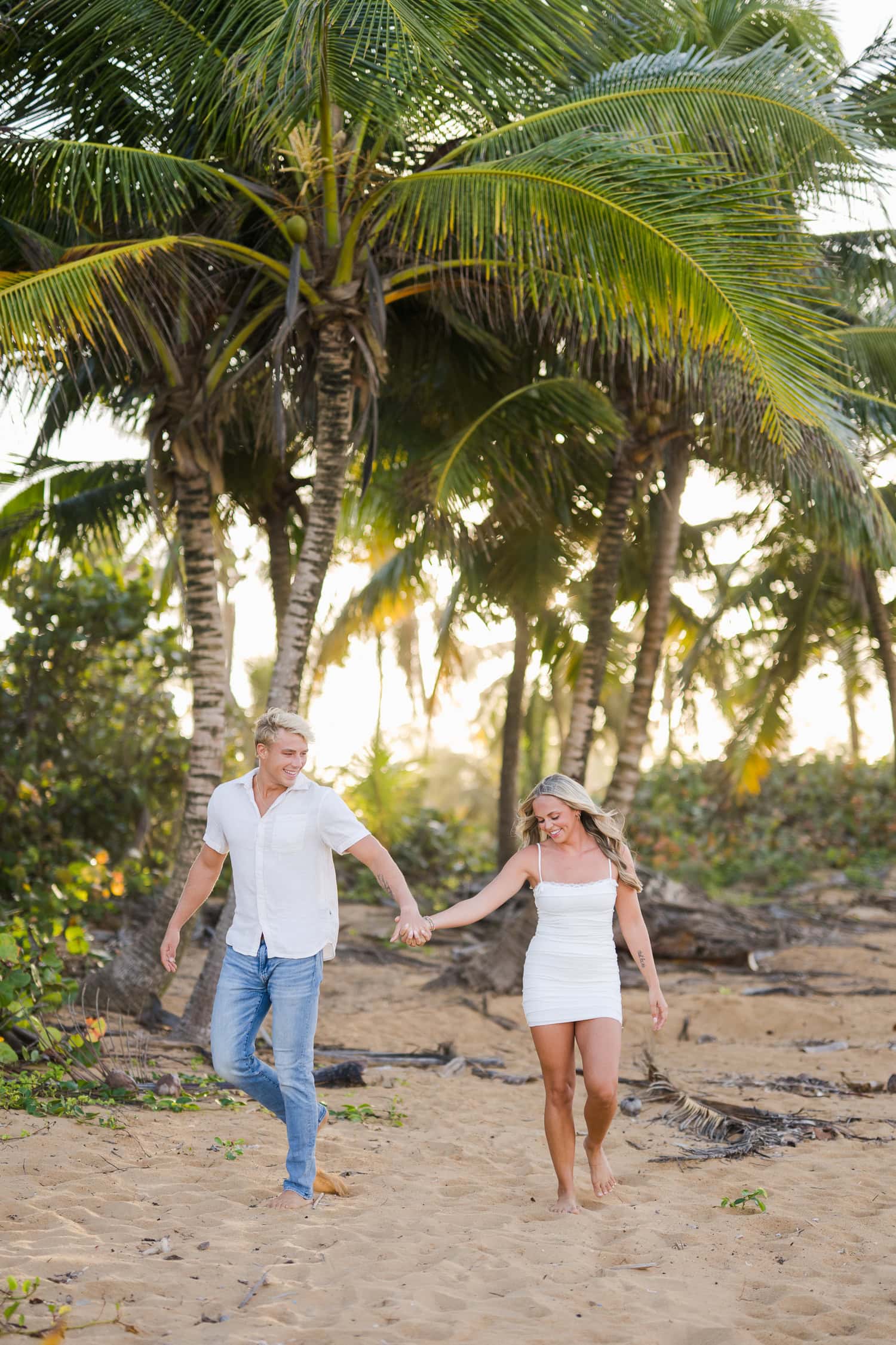 Vacation Beach Photos at Loiza, Puerto Rico sunset vacation beach engagement photos in Aviones Beach, Loiza Puerto Rico during their