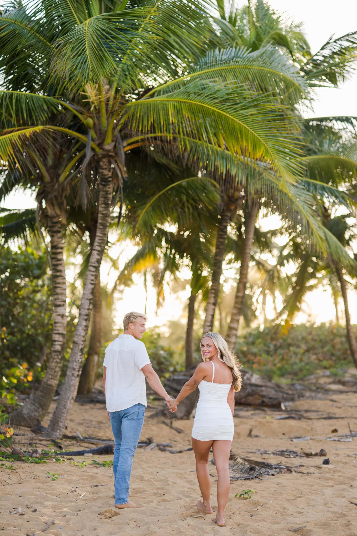 Vacation Beach Photos at Loiza, Puerto Rico sunset vacation beach engagement photos in Aviones Beach, Loiza Puerto Rico during their