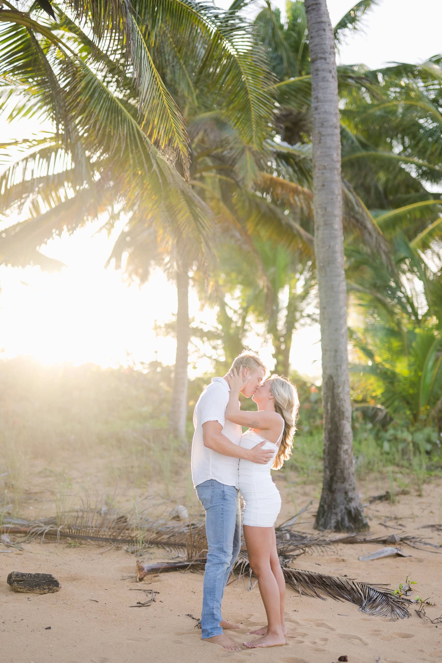 Vacation Beach Photos at Loiza, Puerto Rico sunset vacation beach engagement photos in Aviones Beach, Loiza Puerto Rico during their