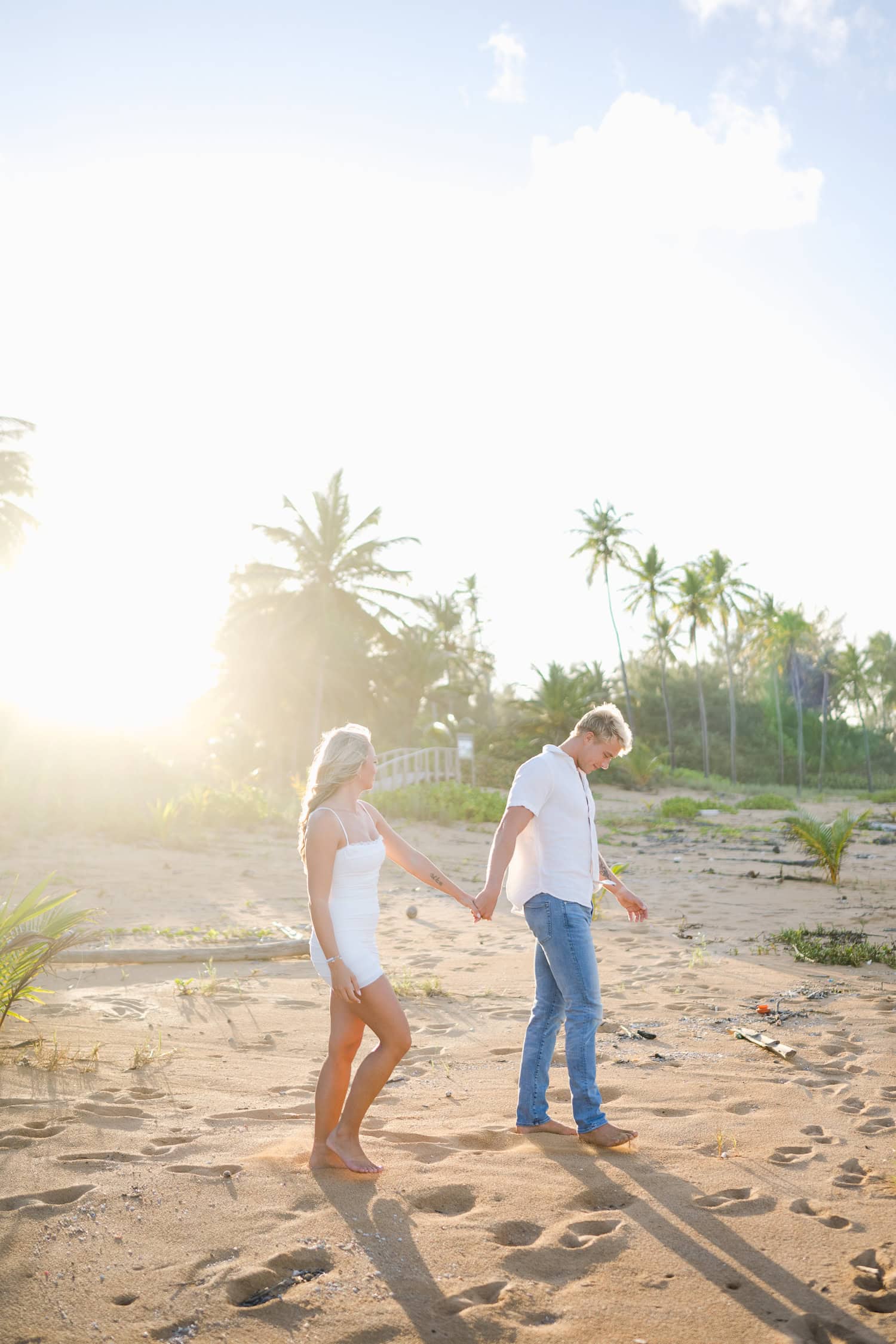 Vacation Beach Photos at Loiza, Puerto Rico sunset vacation beach engagement photos in Aviones Beach, Loiza Puerto Rico during their