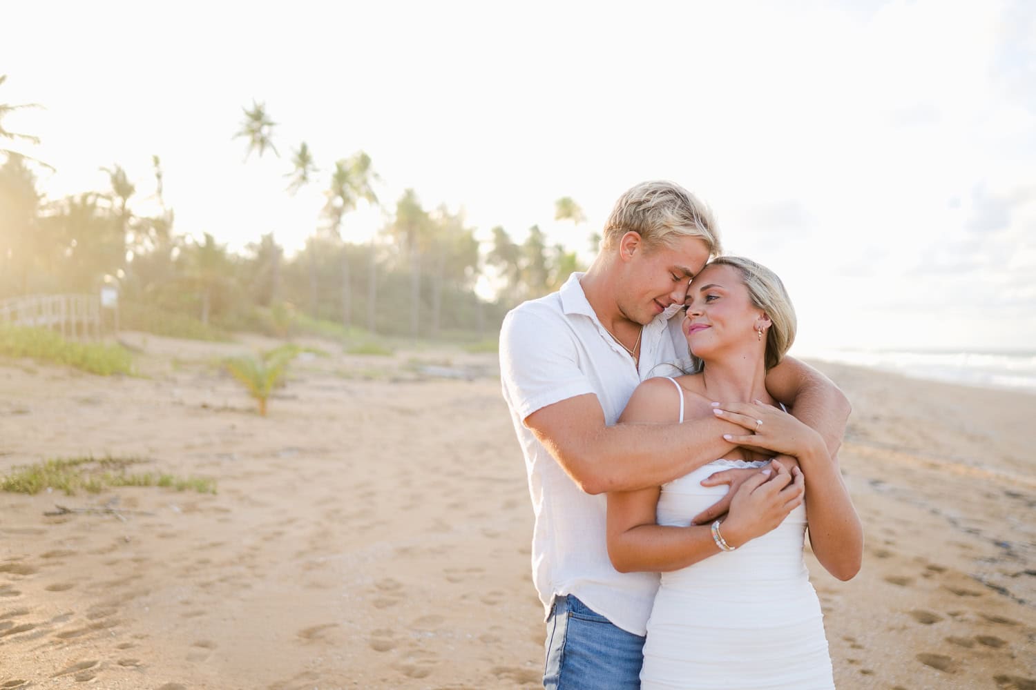 Vacation Beach Photos at Loiza, Puerto Rico sunset vacation beach engagement photos in Aviones Beach, Loiza Puerto Rico during their