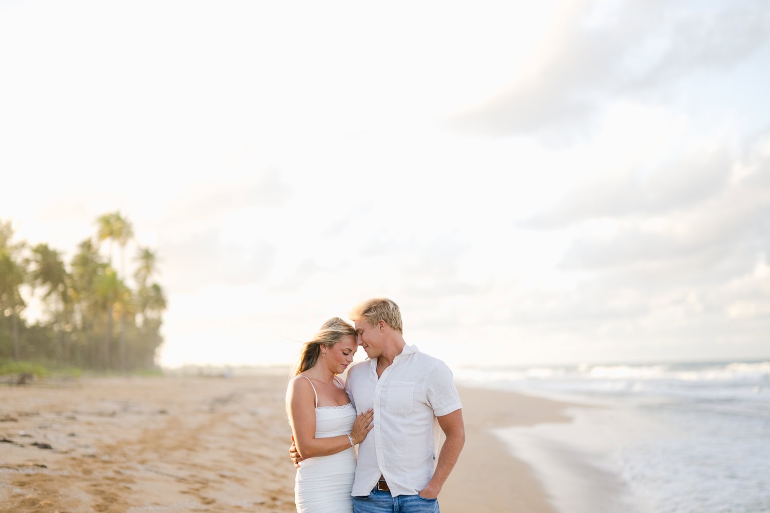 Vacation Beach Photos at Loiza, Puerto Rico sunset vacation beach engagement photos in Aviones Beach, Loiza Puerto Rico during their