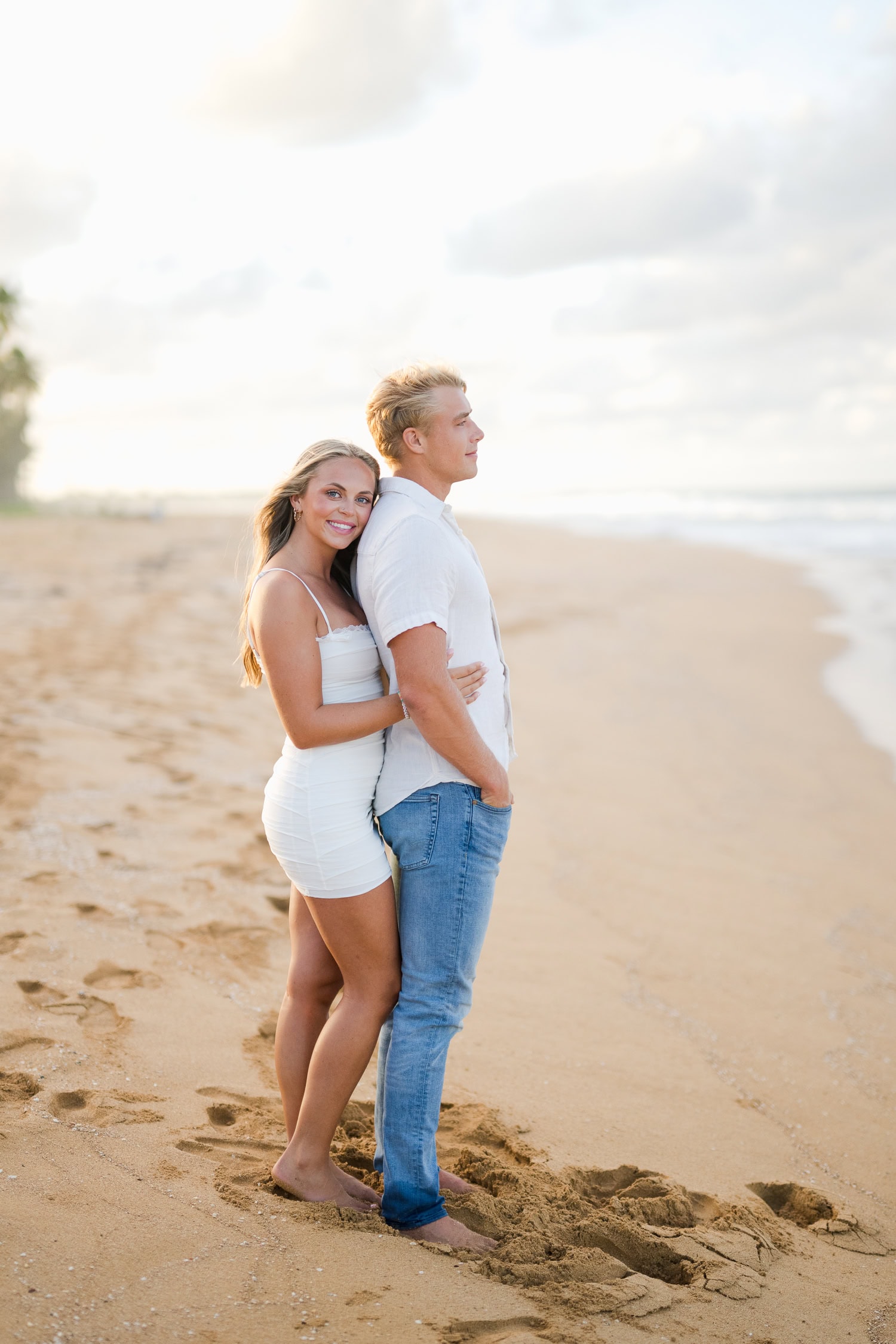 Vacation Beach Photos at Loiza, Puerto Rico sunset vacation beach engagement photos in Aviones Beach, Loiza Puerto Rico during their