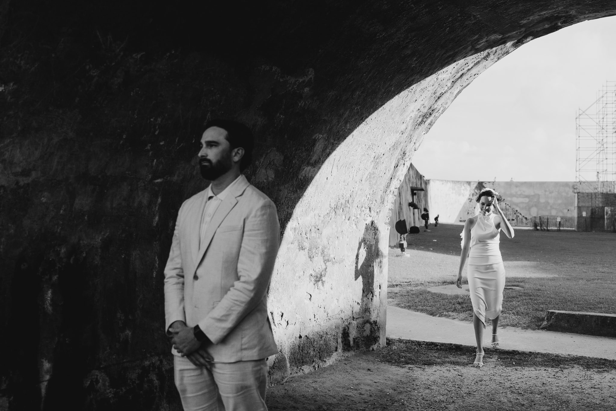 El morro fortress wedding ceremony by Old San Juan wedding photographer