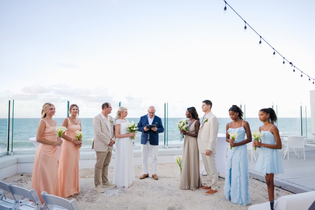 Condado Ocean Club wedding ceremony with ocean views