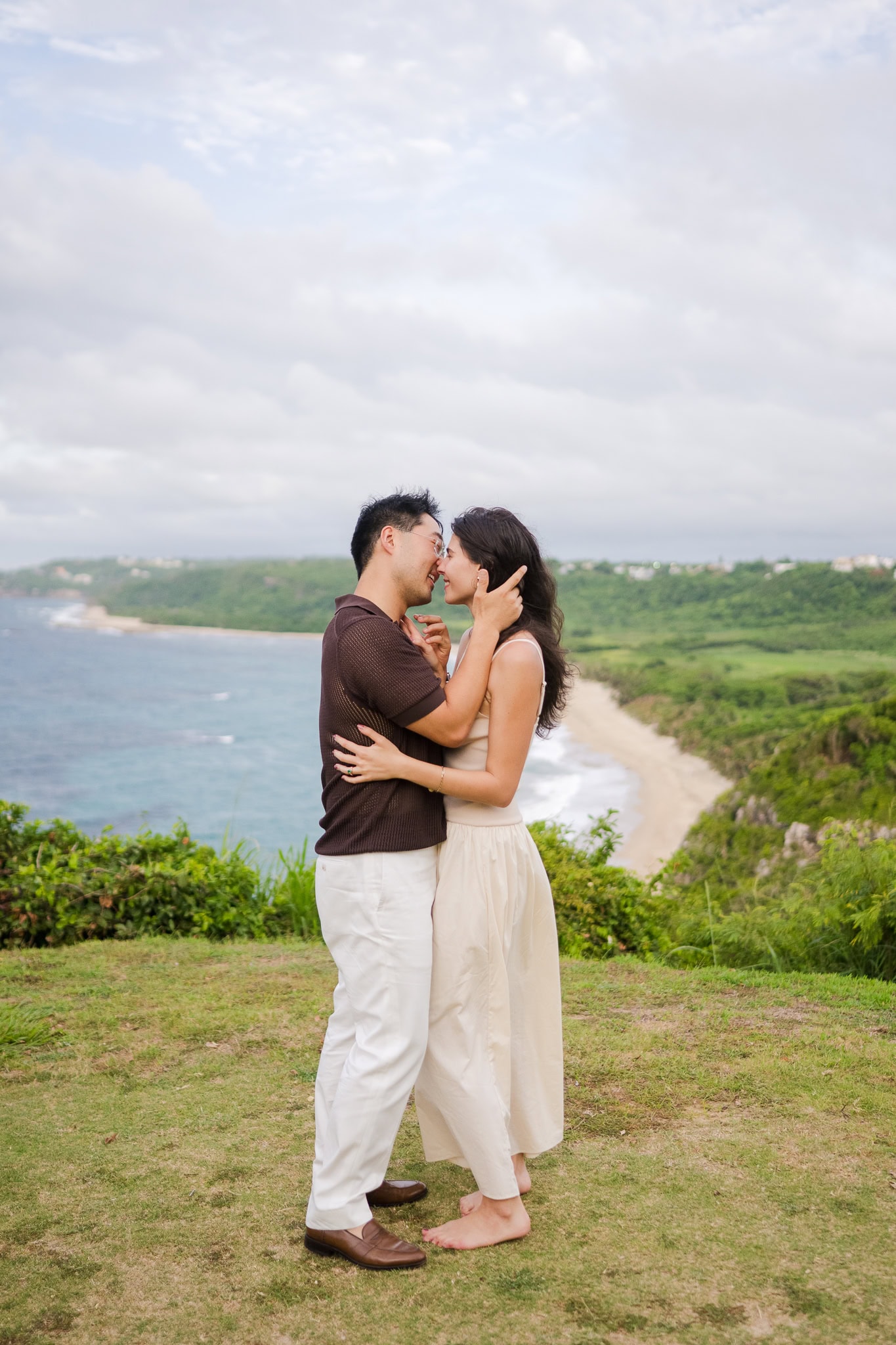 Surprise marriage proposal photography on private beach villa terrace at Royal Isabela Resort in Puerto Rico