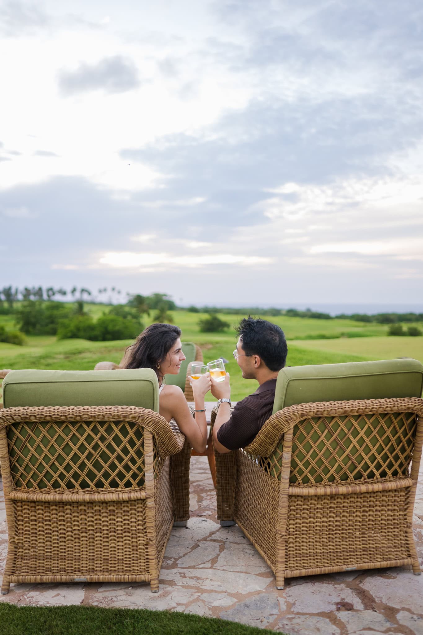 Surprise marriage proposal photography on private beach villa terrace at Royal Isabela Resort in Puerto Rico