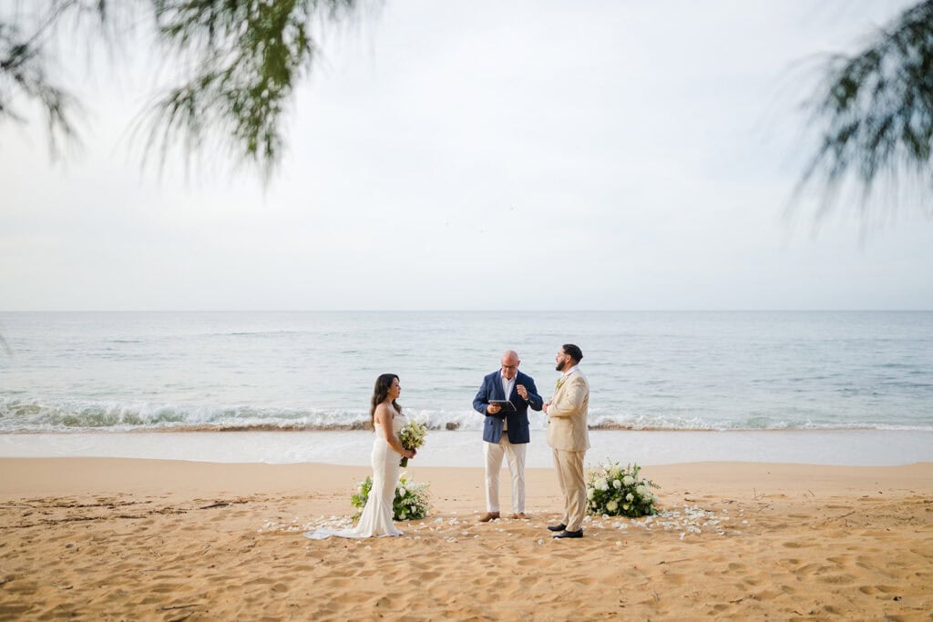 intimate elopement ceremony photos at Loiza Beach in Puerto Rico