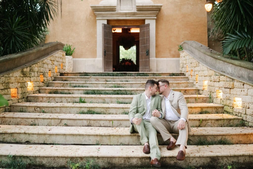Gay couple eloping at Dorado Beach Ritz Carlton Reserve Spa Botanico