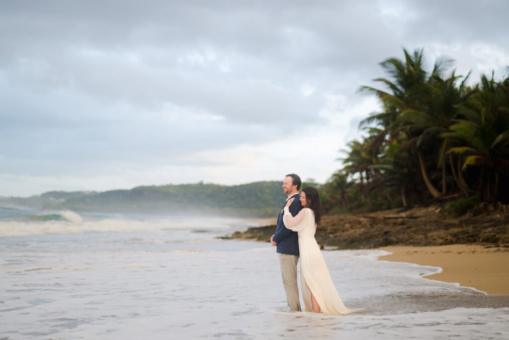 rainy day elopement photos at Playa Pastillo and Royal Isabela resort