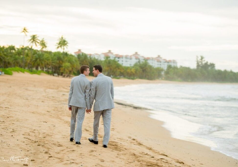 LGBT destination beach wedding photographer at Wyndham Grand Rio Mar, Rio Grande