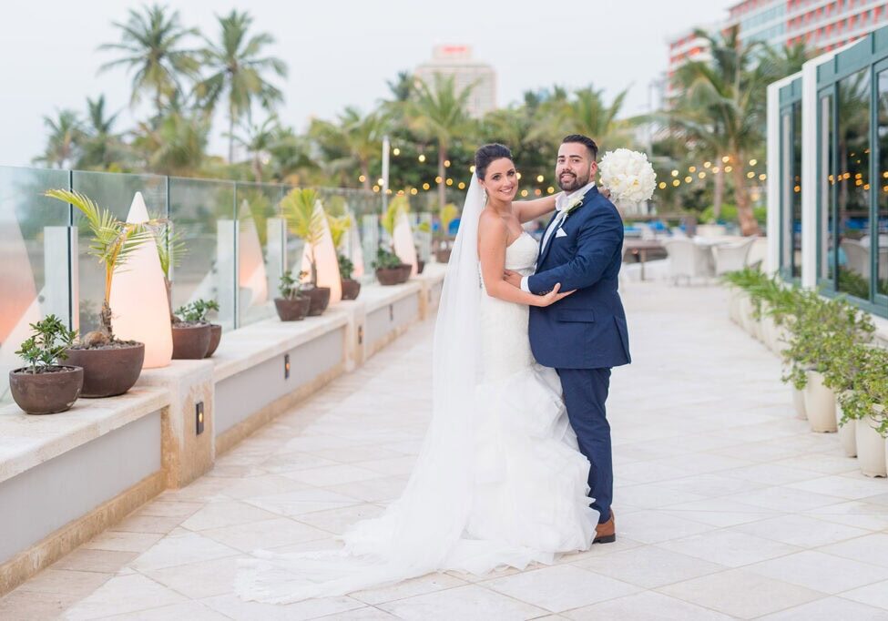 destination wedding photography at condado vanderbilt ocean front terrace puerto rico