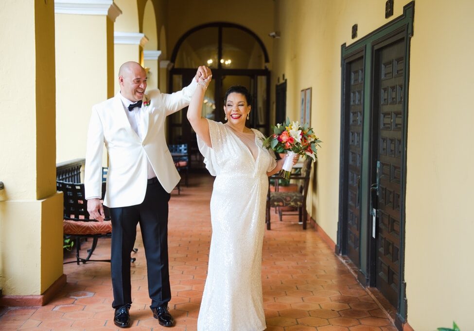 mature elegant couple eloping at hotel el convento in old san juan puerto rico