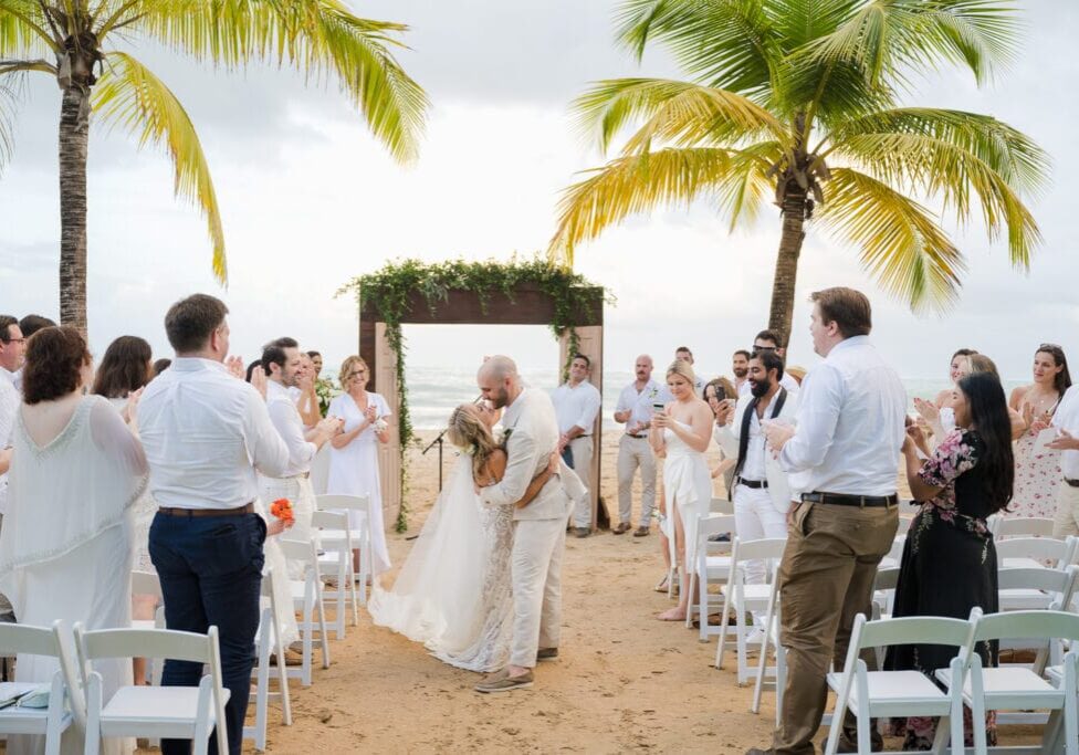 marriott couryard isla verde beach destination wedding ceremony in Puerto Rico.